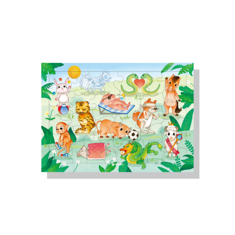 우리마더,[12간지 동물 놀이 퍼즐] 기억 쏙 열두띠